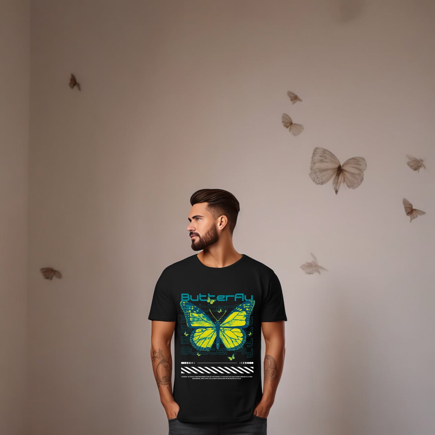 Artistic Butterfly-Inspired T-Shirt