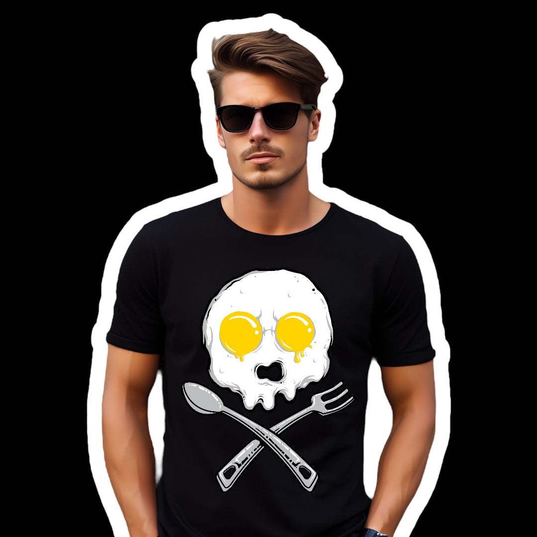 Skull, Crossbones, Spoon, and Fork T-shirt Design