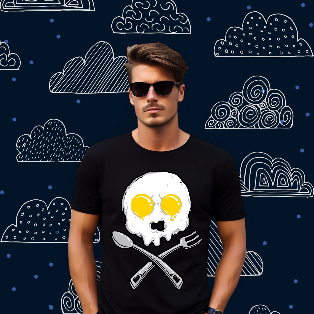 Skull, Crossbones, Spoon, and Fork T-shirt Design