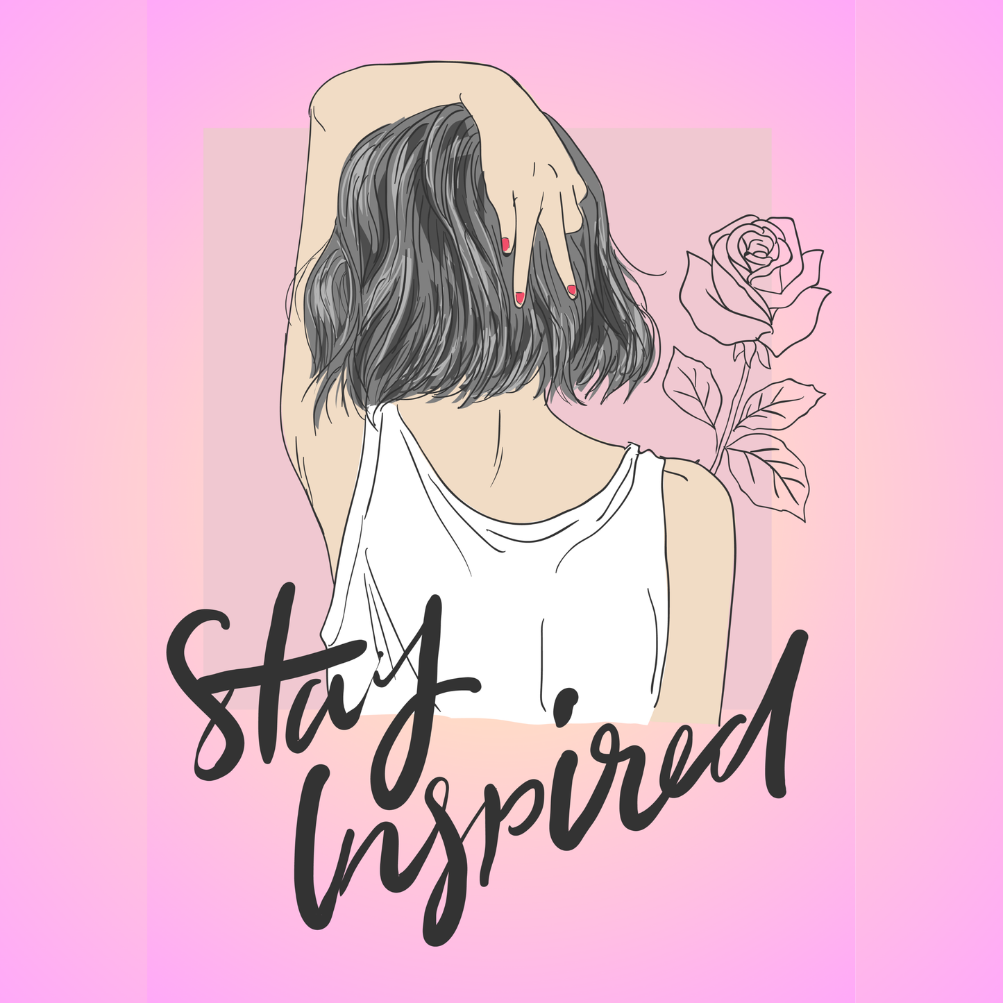 Stay Inspired: Empowered Girl Art Poster