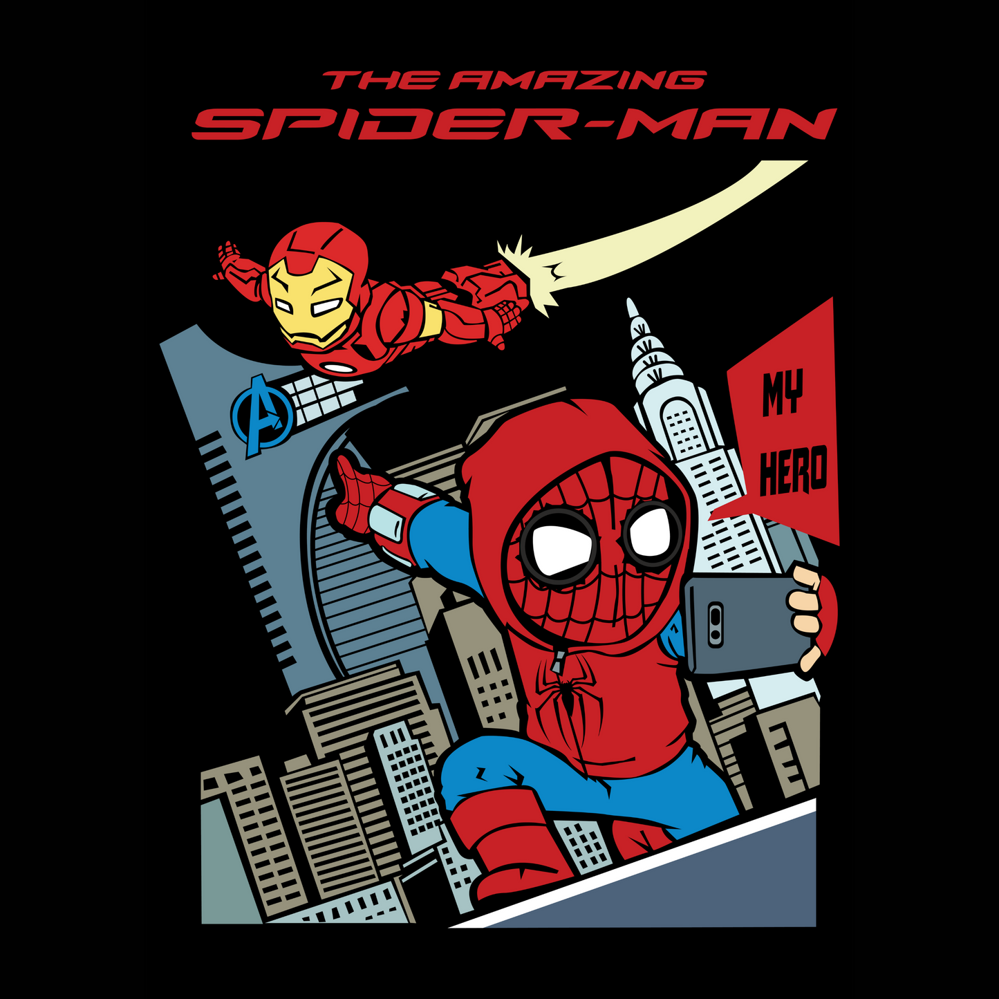 The Amazing Spider-Man and Iron Man Art Poster