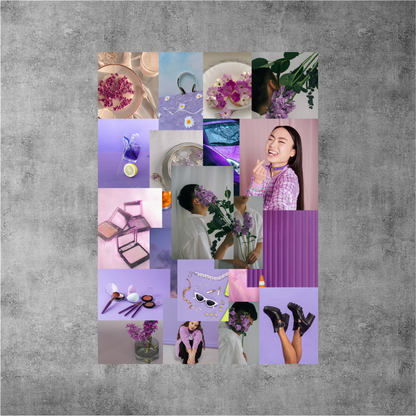 Shades of Purple: A Vibrant Collage Poster