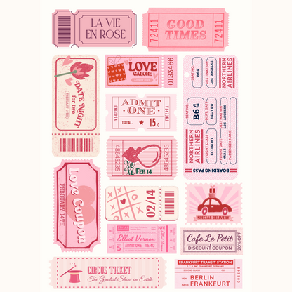 Vintage Pink Tickets: Collage Poster