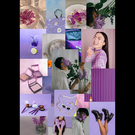 Shades of Purple: A Vibrant Collage Poster