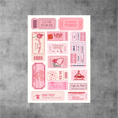 Vintage Pink Tickets: Collage Poster