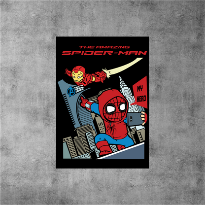 The Amazing Spider-Man and Iron Man Art Poster