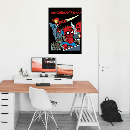 The Amazing Spider-Man and Iron Man Art Poster