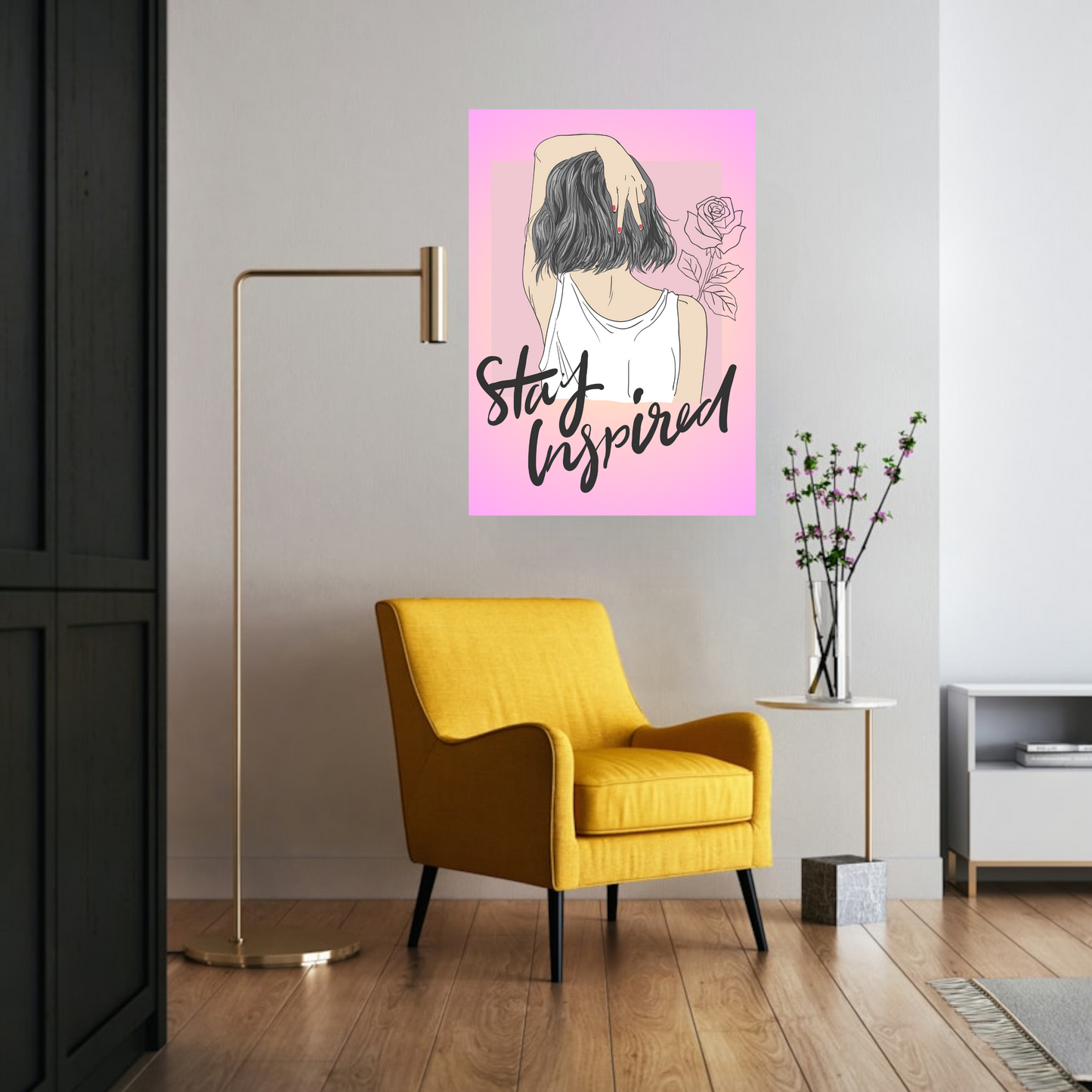 Stay Inspired: Empowered Girl Art Poster